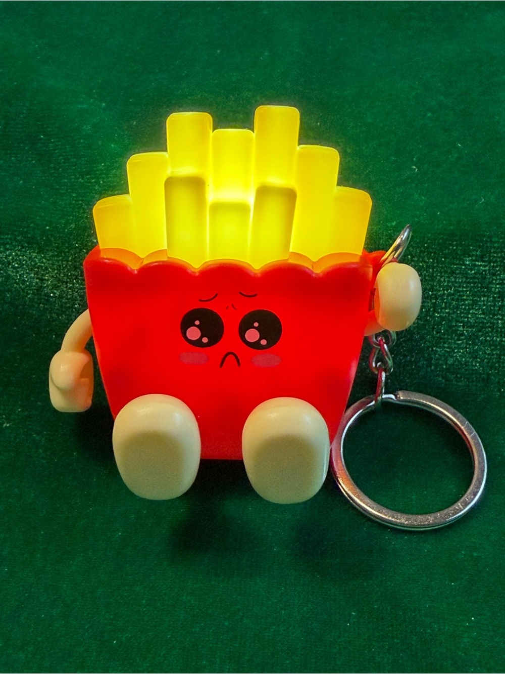 French Fry Light Up Keychain Toy with Yellow Fries Flashlight